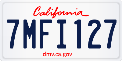 CA license plate 7MFI127