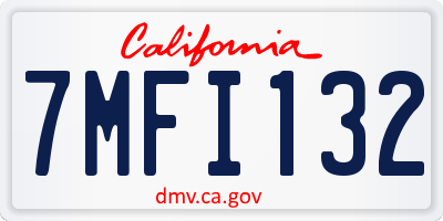 CA license plate 7MFI132
