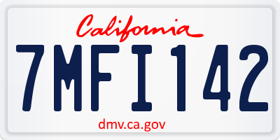 CA license plate 7MFI142