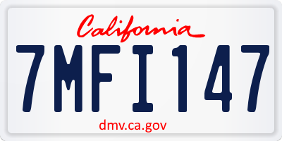 CA license plate 7MFI147