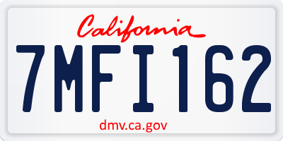 CA license plate 7MFI162