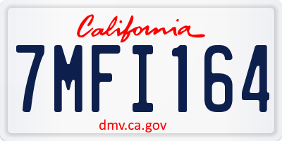 CA license plate 7MFI164