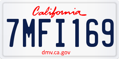 CA license plate 7MFI169