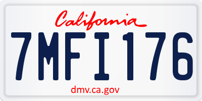 CA license plate 7MFI176