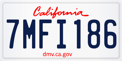 CA license plate 7MFI186