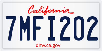 CA license plate 7MFI202