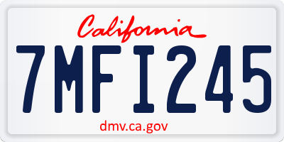 CA license plate 7MFI245