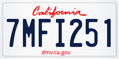 CA license plate 7MFI251