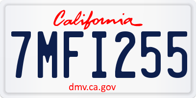 CA license plate 7MFI255