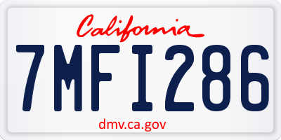 CA license plate 7MFI286