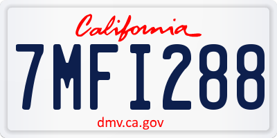 CA license plate 7MFI288