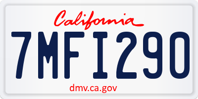 CA license plate 7MFI290