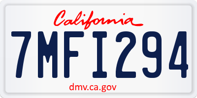 CA license plate 7MFI294