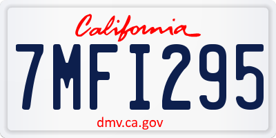 CA license plate 7MFI295