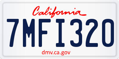 CA license plate 7MFI320