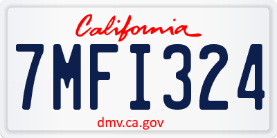 CA license plate 7MFI324