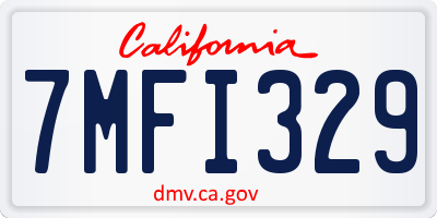 CA license plate 7MFI329