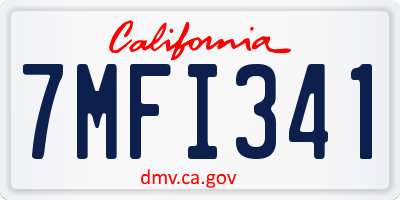 CA license plate 7MFI341