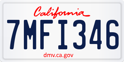 CA license plate 7MFI346