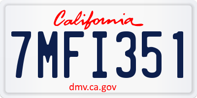 CA license plate 7MFI351