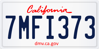 CA license plate 7MFI373