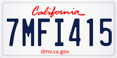 CA license plate 7MFI415