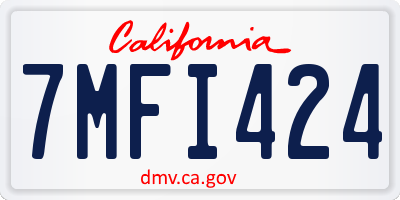 CA license plate 7MFI424