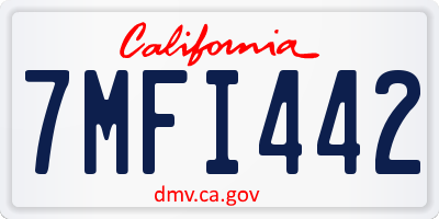 CA license plate 7MFI442