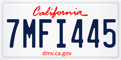 CA license plate 7MFI445