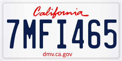 CA license plate 7MFI465