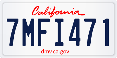 CA license plate 7MFI471