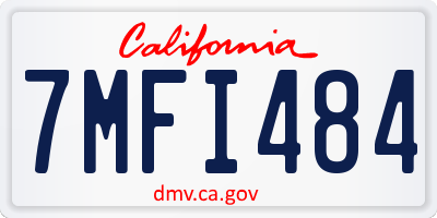 CA license plate 7MFI484