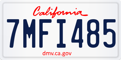 CA license plate 7MFI485