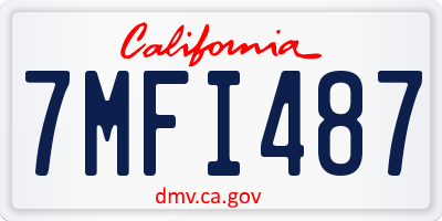 CA license plate 7MFI487
