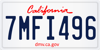 CA license plate 7MFI496