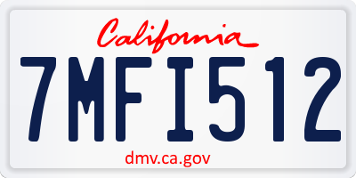 CA license plate 7MFI512