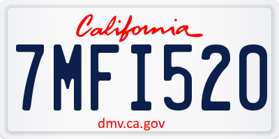 CA license plate 7MFI520