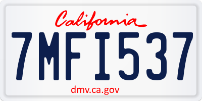 CA license plate 7MFI537