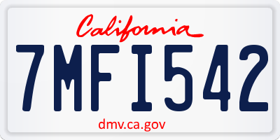 CA license plate 7MFI542