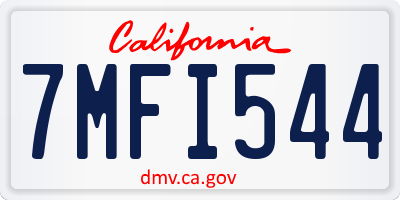 CA license plate 7MFI544