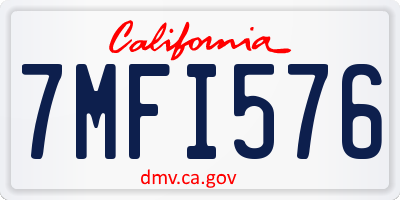 CA license plate 7MFI576