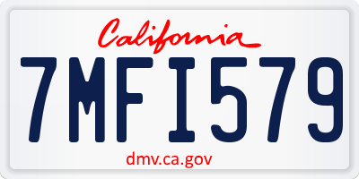 CA license plate 7MFI579