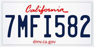 CA license plate 7MFI582