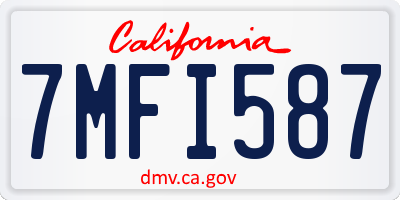 CA license plate 7MFI587