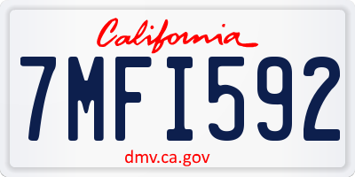 CA license plate 7MFI592