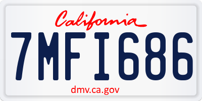 CA license plate 7MFI686