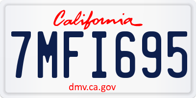 CA license plate 7MFI695