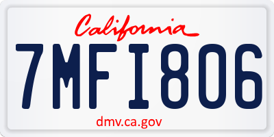 CA license plate 7MFI806