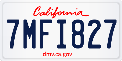 CA license plate 7MFI827