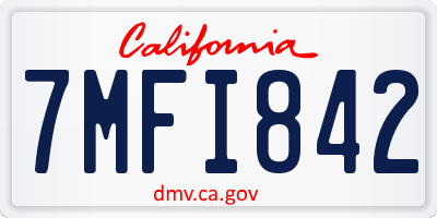 CA license plate 7MFI842